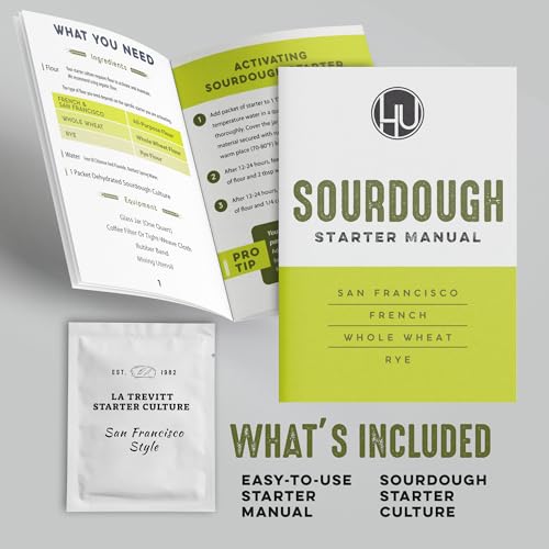 Sourdough Starter Culture San Francisco Style - Homemade Artisan Bread - Fast Activating Sourdough Starter Culture - Dehydrated Live Culture Bread Mix - Easy Instruction Manual- KOSHER - By LA Trevitt