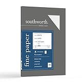 Southworth 25% Cotton Business Paper, 8.5” x 11', 24 lb/90 gsm, Linen Finish, White, 100 Sheets - Packaging May Vary (P554CK)