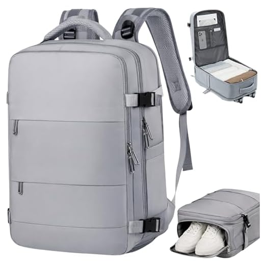 [ASSISTA O VÍDEO] Mochila Viagem Avião Low Cost Compartimento Para Sapatos Compartimento Para Notebook Usb Bolso Para Objetos úmidos (LV-CINZA) CODATECH