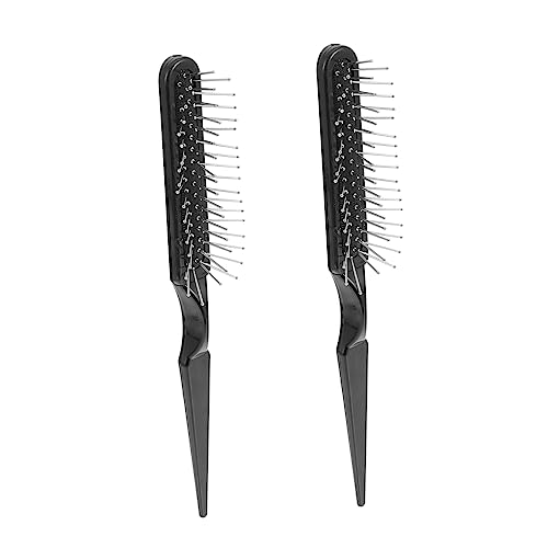 MAGICLULU Lot De 2 Brosses Démêlantes En Acier Queue De Rat Pour Coiffure Professionnelle, Taille Standard, Antistatique, Pour Techniciens De Teinture Capillaire, Coiffage Et Ajout De Volume