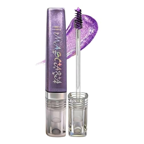 Máscara de pestañas con purpurina, 5 g de crema sin manchas, máscara voluminizadora resistente al agua, para citas nocturnas, bodas, conciertos, actuaciones en escenario, natación