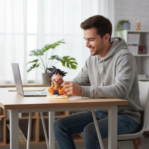 Image of Sitting Goku Action Figure Dragon Ball Anime Collectible Collectibles | PVC Display Action Figure for Desk & Shelf - Sitting Goku