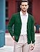 COOFANDY Mens Cardigan Sweater Casual Slim Fit V-Neck Button Down Knitted Sweaters Green