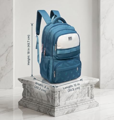 Image of ADSON kawaii Girls Travel School Bag|Backpack Of Large Capacity Aesthetic Stylish Girls Korean Laptop Bag Rucksack for School |College Bags Cute Bookbag for Teens Water Resistance 18 Inches