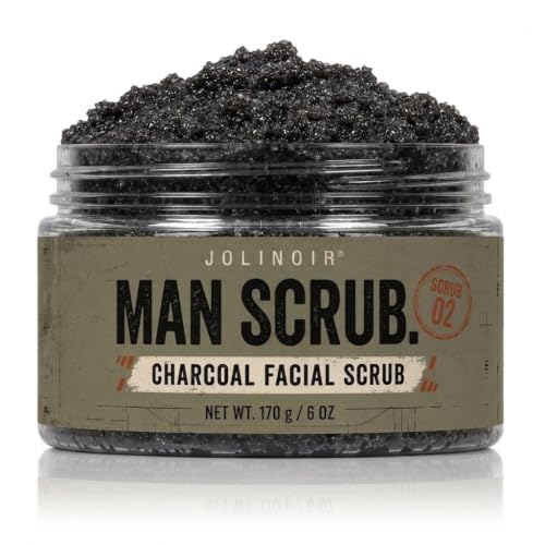 Men’s Charcoal Exfoliating Face Scrub – Gritty Facial Cleanser With Pumice &amp; Sugar - For Blackheads, Oil Control, Acne, Rough Skin, Clogged Pores &amp; Post-Shave Bumps