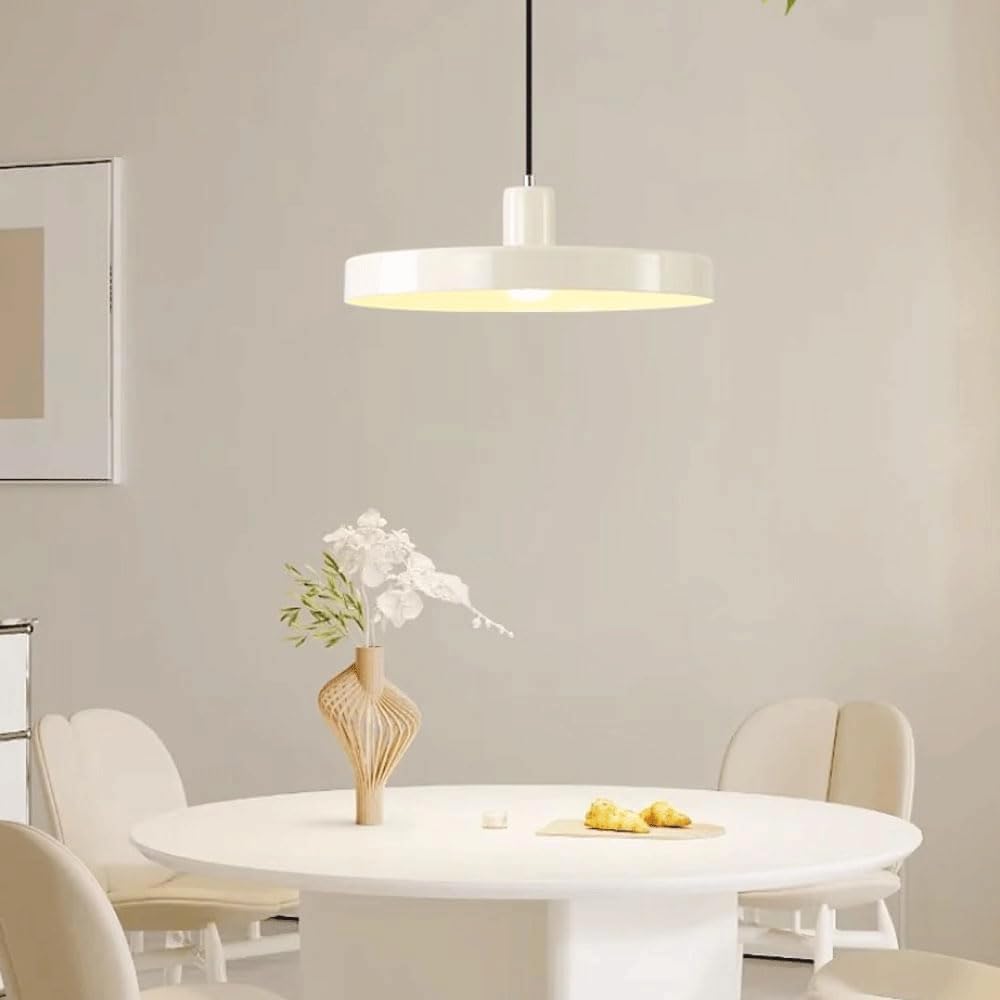 Nowoczesna kremowa lampa wisząca z pojedynczą głowicą z oprawką G9 do sypialni, przy łóżku, gabinetu, 35,8 cm, żyrandol do restauracji, kawiarni, hotelu, balkonu, szatni, oświetlenie (3000 K) (biała)