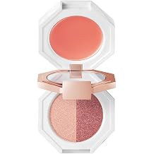 DEAR DAHLIA Paradise Dual Palette Strawberry Crush -Tri-Colored Multi-Use Eyeshadow, Cheek & Lip Palette with Built-in Mirror. Vegan, Cruelty-Free, 8-Free Formula. 4g