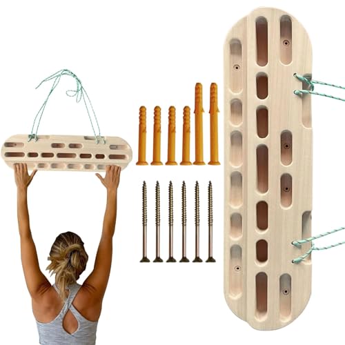 Climber Fingerboard - Wooden Climbing Hang Board, Hanging Practice Board | Portable Finger Strengthener Equipment, Boulder Training Fretboard for Bodybuilding Gym Lover Fitness Indoor, Wood Frame