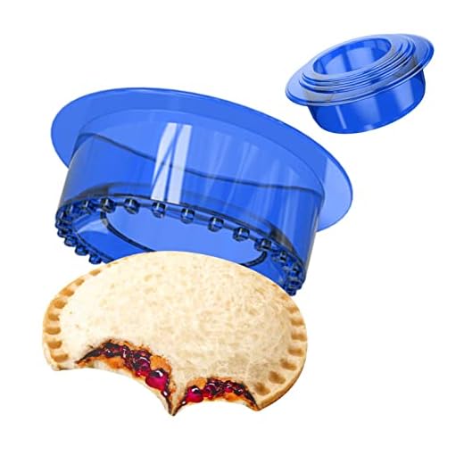 YUMKT 5 Pcs Sandwich Cutter and Sealer for Kids, Cool Round Sandwich Cutters for Kids Breakfast Sandwich Maker, Cute Peanut Butter and Jelly Sandwiches Pie Cutter Bento Accessories (Blue)