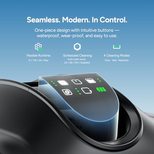 Image of iGarden K Series Robotic Pool Cleaner, 7H Runtime Cordless Pool Vacuum, 22,000 LPH Suction Power, Smart Navigation, Touchscreen Control, Smart Parking for Inground & Above-Ground Pools, Black