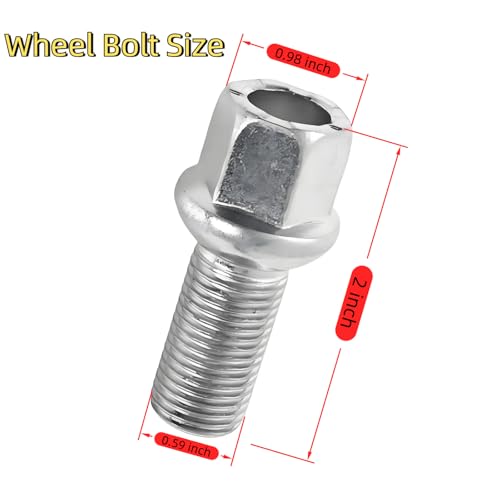 Image of 5 Pack 8D0601139D WHT002437 M14x1.5 Car Lug Nuts Wheel Lug Bolts | Compatible With Volkswagen /VW Golf Jetta Passat Beetle CC for Audi A3 A4 A5 A6 A7 Quattro A8 M14-1.5 Lug Bolts(Silvery)
