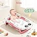 Foldable Baby Bathtub, Lightweight Bathtub for Infants to Toddlers with Soft Cushion & Thermometer, Portable Baby Tub Newborn to Toddler 0-24 Months(Pink)