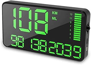 Maizad GPS Speedometer Odometer HUD Digital Display 5.5 inch MPH/KMH with Over Speeding Alarm for All Vehicle Auto Truck Bicycle Motorcycle, Speed, Driving Mileage, Time Calculation