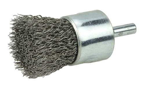 Image of Weiler 10012 1 inch Crimped Wire End Brush, .020 inch Steel Fill, Made in The USA (Pack of 10)