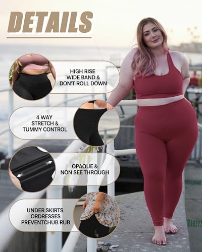 we fleece Plus Size Leggings for Women -Stretchy XL-4XL Yoga Pants Tummy Control High Waist Workout Leggings - Image 5