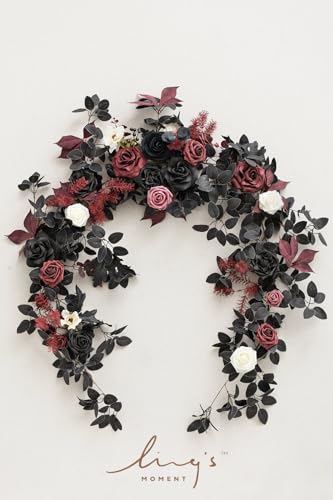 Ling's Moment Flower Garland - 6FT Eucalyptus & Rose - Sweetheart Table Decor for Wedding Reception, Artificial Floral Garland for Mantle, Thanksgiving, Christmas Decoration - Image 9