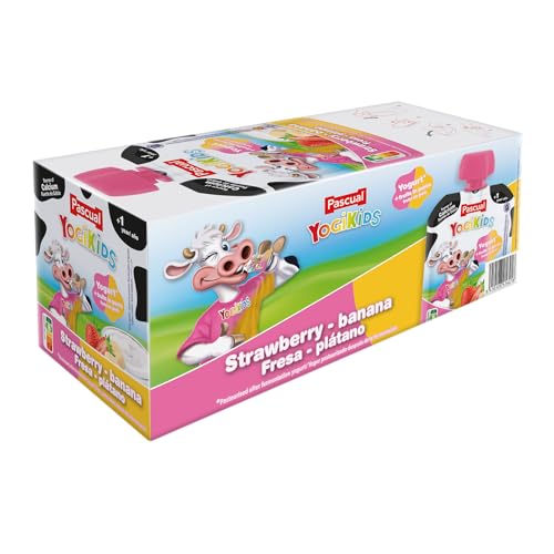 Yogur Pascual Yogikids De Fresa-Plátano Para Llevar Caja De 24 Unidades De 80G
