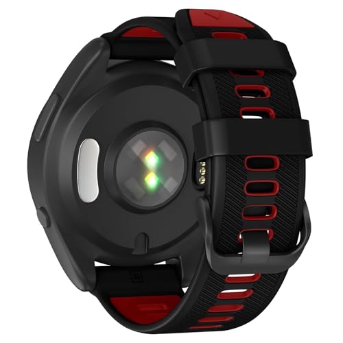 Wtukmo 22mm Watch Band For Garmin Forerunner 965/Forerunner 955/Forerunner 945/Forerunner 935, Soft Silicone 22mm Replacement Watch Bands(Black Red)