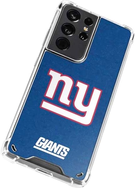 Skinit Clear Phone Case Compatible with Galaxy S21 Ultra 5G - Officially Licensed NFL New York Giants Distressed Design