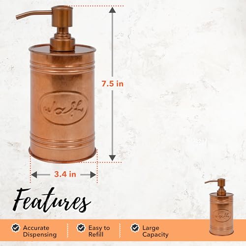 Image of Autumn Alley Copper Farmhouse Soap Dispenser, Kitchen & Bathroom, 17.5 oz