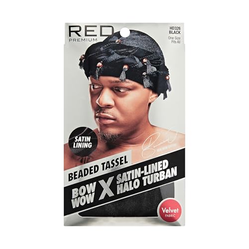 Image of Red by Kiss Bow Wow Premium Satin Mens Turban - Anti Breakage Moisture Retention, Stylish Soft Light Comfort Headwear