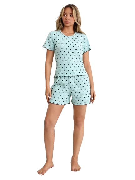Korean Night Dress || Shorts Set ||Korean Nightsuit || Women Nightwear ||Round Neck Half Sleeve Nightsuit || Loungewear || Everyday Nightdress