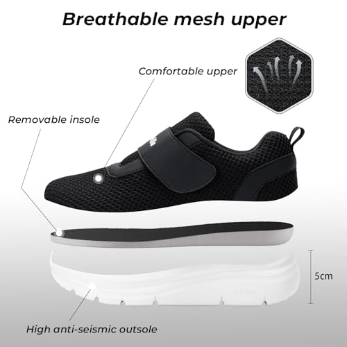 FitVille Diabetic Shoes for Women Wide Width Mesh Slip on Wide Walking Shoes Women for Swollen Feet with Adjustable Strap Lightweight4