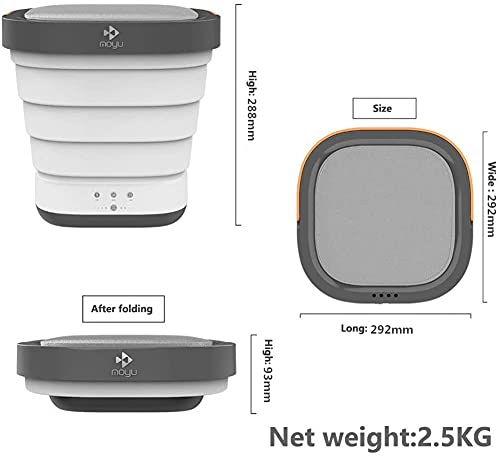 Mini wasmachine klein draagbare opvouwbare camping wasmachine (opgevouwen hoogte: 11 cm) elektrische kleine turbo reiswasmachine voor enkele appartementen (roze) - Image 7