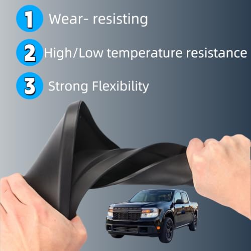 Image of No Drill Mud Flaps Splash Guards Compatible with 2022-2025 Ford Maverick,OEM Style Textured Black Custom Fit All Weather Exterior Accessories(4PCS)