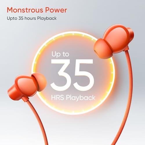realme Buds Wireless 5 Lite in Ear Bluetooth Neckband with 12.4 mm Dynamic Bass Boost Driver,Upto 35 Hours Playback,45ms Low Latency,IP55 Dust & Water Resistant, Bluetooth V5.4 (Void Black) view 2