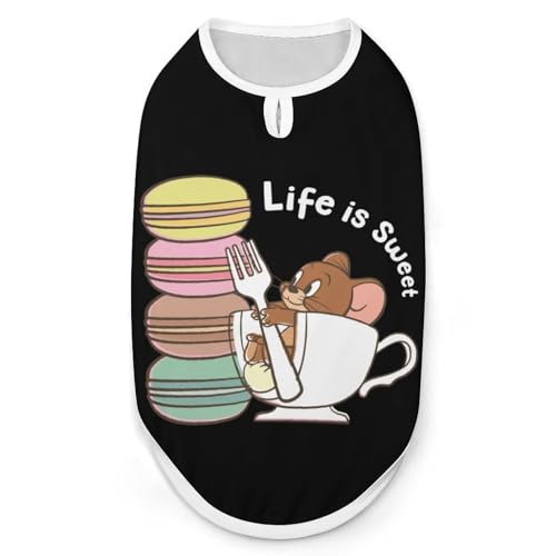 ペット服 トムとジェリー 犬服 犬の服 Tシャツ ペットウェア ドッグウェア 猫服 洋服 袖なし 薄手 おしゃれ 脱毛保護 通気性よい 春秋冬服 お散歩 お出かけ 小型犬 中型犬