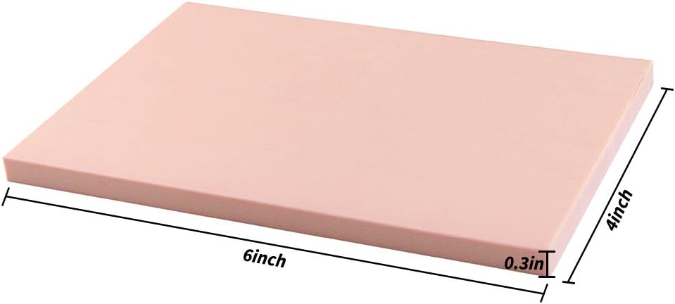 Oopsu 6 Pack 4"x6" Pale Pink Rubber Stamp Carving Blocks Rubber Carved Brick for Stamp Soft Rubber Crafts and DIY Craft Project