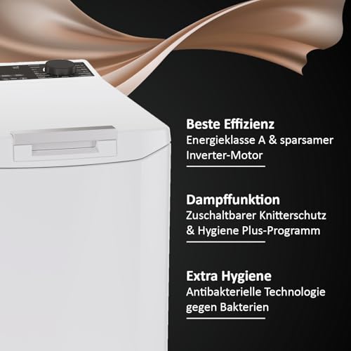 Haier Toplader Waschmaschine I Waschmaschine 40 cm breit mit 7kg Trommel, A-Effizienz, 1.400 U/Min. & Inverter-Motor I THASNQ476TM5-84 Waschmaschine schmal inkl. Wi-Fi, Dampffunktion & Mengenautomatik