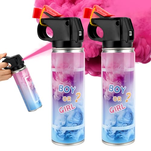 QIYVLOS Gender Reveal Fire Extinguisher 2 Packs Gender Reveal Smoker Bomb Baby Girl Reveal Party Ideas for Gender Reveal Decoration (Small Pink)