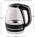 OVENTE Glass Electric Kettle Hot Water Boiler 1.5 Liter Borosilicate Glass Fast Boiling Countertop Heater - BPA Free Auto Shut Off Instant Water Heater Kettle for Coffee & Tea Maker - Black KG83B