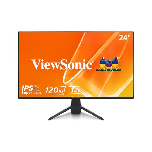 Image of ViewSonic VX2470-MHD 24 Inch 1080p Monitor, IPS Display with 120Hz and Variable Refresh Rate for Ultimate Home Entertainment, Eye Care Technology, HDMI, and DisplayPort Inputs