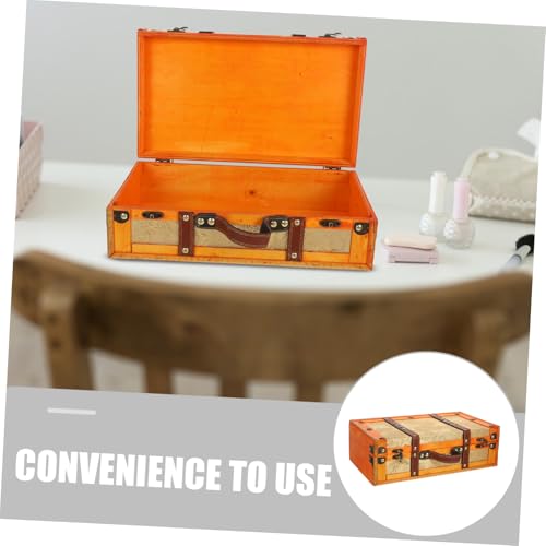 Coffre de rangement en bois vintage UKCOCO pour bijoux et documents style mallette rétro