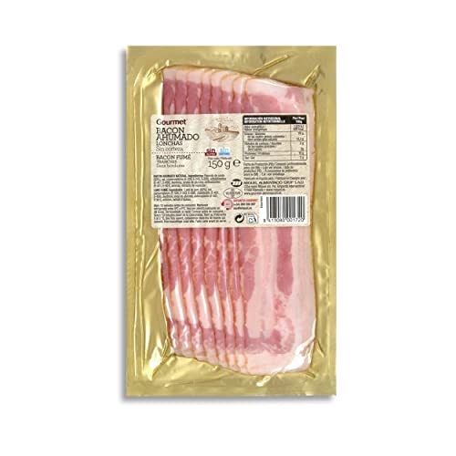 Marca Blanca - Gourmet Bacon Ahumado sin Corteza Lonchas, 150g