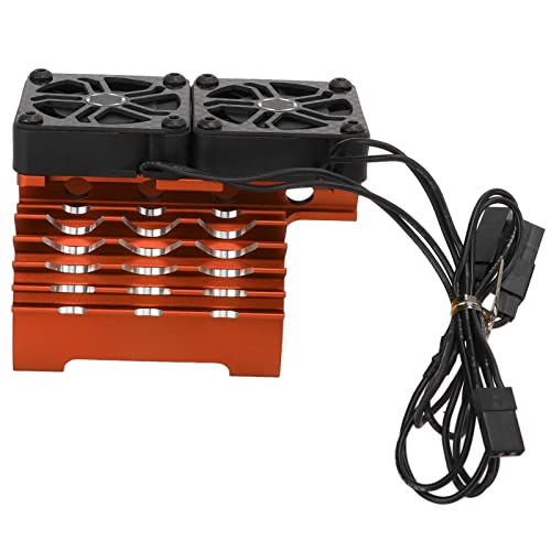 Dual Fan Motor Heatsink, Upgrade Components Heat Dissipation Cooling Fan for Brushless Motors with 55/56/58mm Diameter (1)