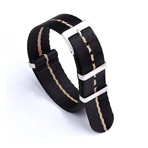 Bracelet de montre nylon bleu de qualité supérieure 22mm effet ceinture de sécurité