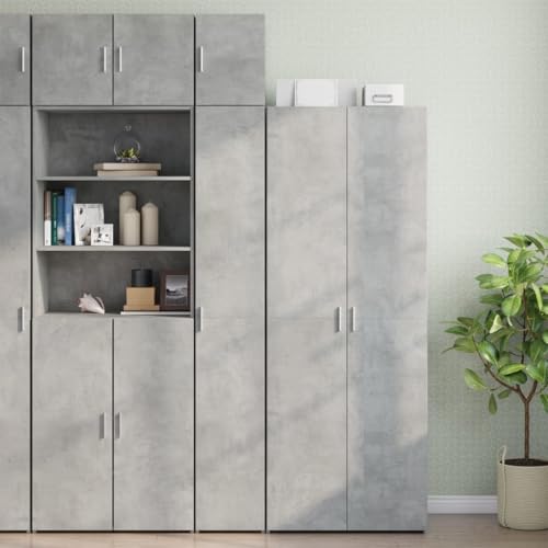 Frdhee Aparadores Salon, Armario Estrecho Madera ingeniería Gris hormigón 30x42,5x225 cm Aparadores para Salón, Dormitorio, Cocina y Proch