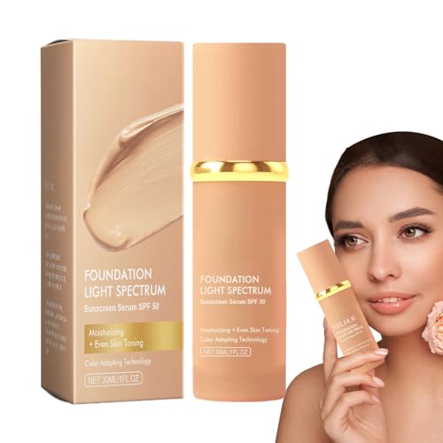 COLOR CHANGE Foundation | 30 ml Corriente de crema de cubierta tibia de 30 ml | Hidratación impermeable, base de maquillaje de cobertura completa, base de retención de todo el día para la piel madura