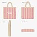 OWGSEE Straw Beach Bag for Women Summer Woven Tote Bag Packable Straw Purses and Handbags for Vacation Holiday (M-Pink)