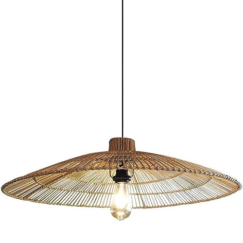 Lampe suspendue en rotin pour éliminer l'éclairage agressif du salon et de la cuisine