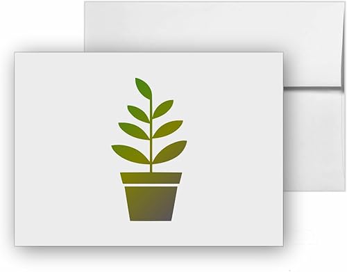 Plant Pot Potted Nature Leaves, quality blank cards CC-26917