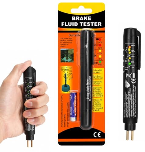 Tester Liquido Freni Universale DOT3/DOT4/DOT5 con Rilevatore Umidità, 5 LED, Batteria Inclusa