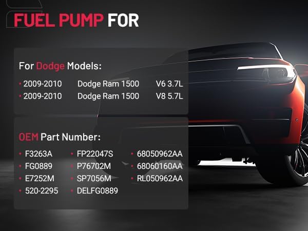 Miniatura 6 de BDFHYK Conjunto de módulo de bomba de combustible eléctrica compatible con Dodge Ram 1500 2009 2010 3.7L 5.7L E7252M Reemplazo # E7252M FG0889