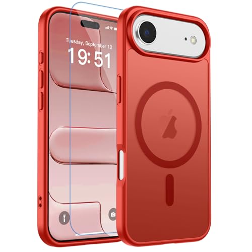 Coque iPhone Air avec MagSafe rouge et son verre trempé zapica