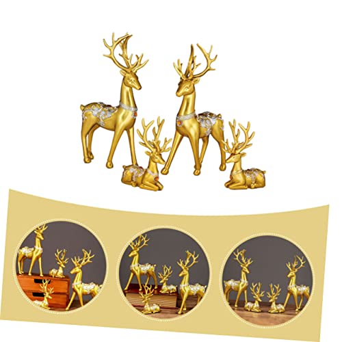Sculptures d'élan décoratives dorées pour intérieur chic - 3