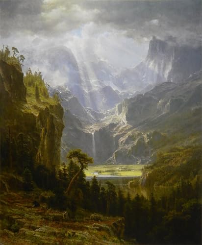Impression tableaux peinture sur toile montagnes sérénité d'Albert Bierstadt